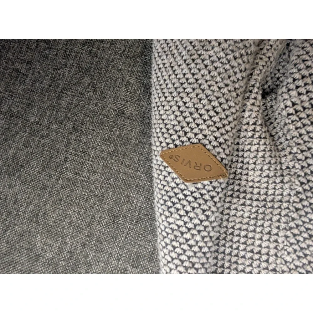 Orvis Sherpa Lined Wool Blend 1/4 Zip‎ Sweater Mens Medium Knit Gray Jacket